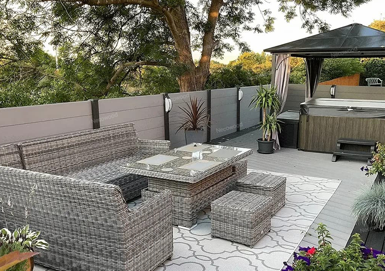 Necowood আড়ম্বরপূর্ণ এবং দীর্ঘ-স্থায়ী বহিরঙ্গন স্থানগুলির জন্য WPC বেড়া প্যানেল চালু করেছে