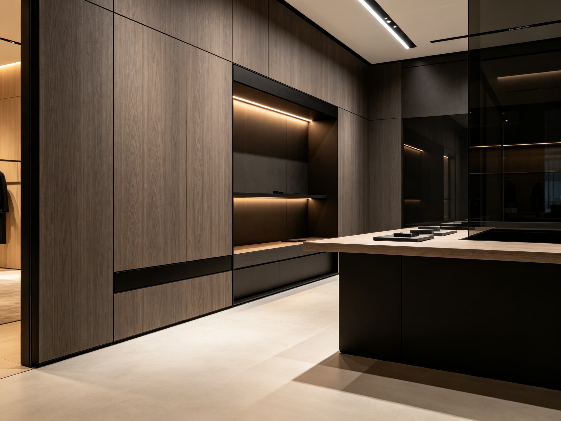 WPC wall panels installed in a commercial interior space