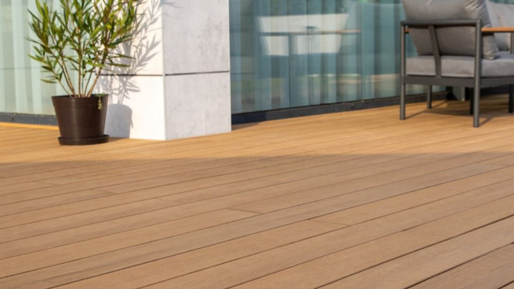 Necowood 3D embossed ASA decking on high-traffic bridge walkway