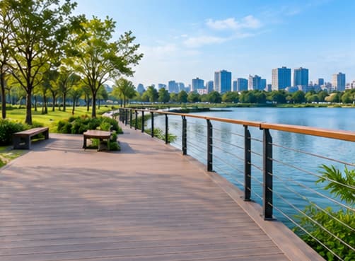 Necowood Heavy Duty WPC Decking for Public Parks and Boardwalks