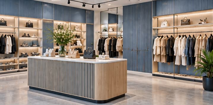 WPC composite board in retail store display and shelving